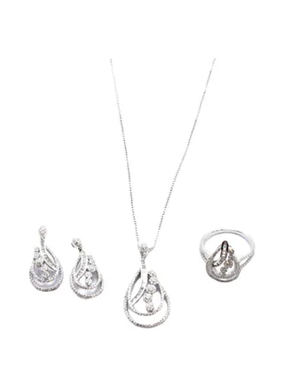 3-Piece Pure 925 Sterling Silver Jewellery Set 