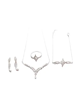 4-Piece Pure 925 Sterling Silver Jewellery Set 