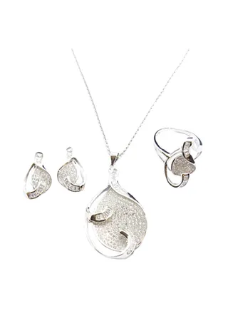 3-Piece Pure 925 Sterling Silver Jewellery Set 