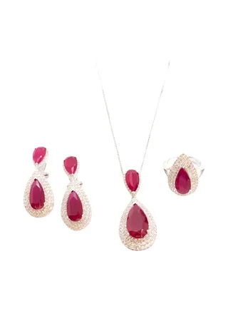3-Piece Pure 925 Sterling Silver Jewellery Set 