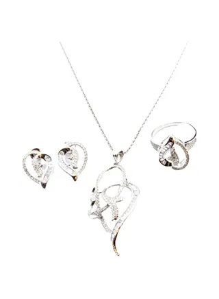3-Piece Pure 925 Sterling Silver Jewellery Set 
