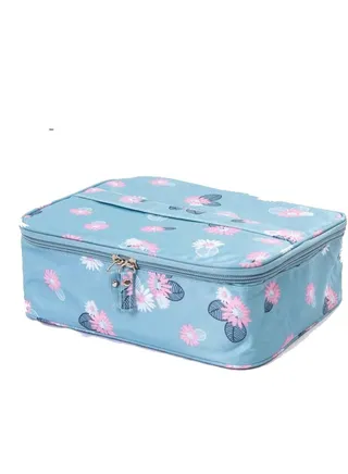 Portable Travel Cosmetic Bag AB Type Skincare Toiletry Bag Canvas Storage Bag Suitable for Business Trip 