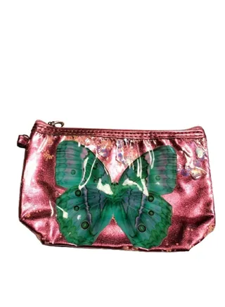 FUSCHIA BUTTERFLY MAKEUP BAG 