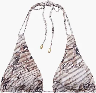 Awakening snake-print triangle bikini top