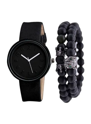men Analog Quartz Watch With Beaded Bracelet NNSB03702002 