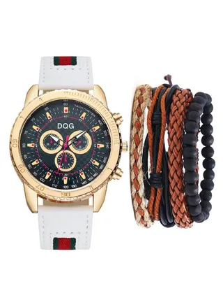 men 5-Piece  Chronograph Watch And Bracelet Set 2790 