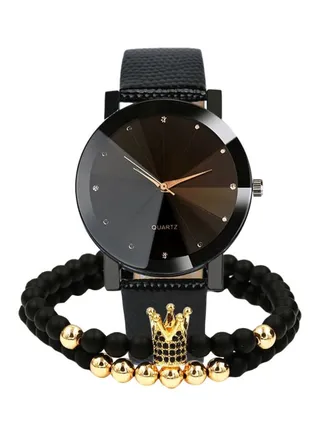 Men's 3-Piece Analog Quartz Watch And Bracelet Set NNSB03702698 