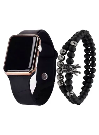 men 3-Piece Digital Watch And Bracelet Set 2696 