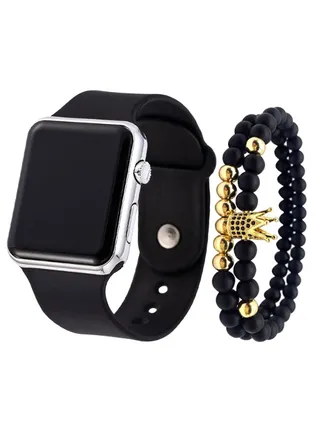 men 3-Piece Digital Watch And Bracelet Set 2720 