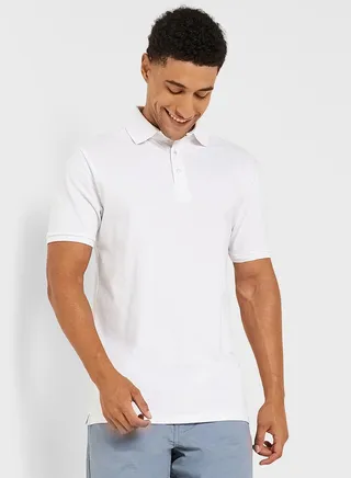 Mens Short Sleeve Polo Button Up Shirt 