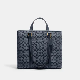 Coach Outlet Hudson Double Handle Tote In Signature Chambray