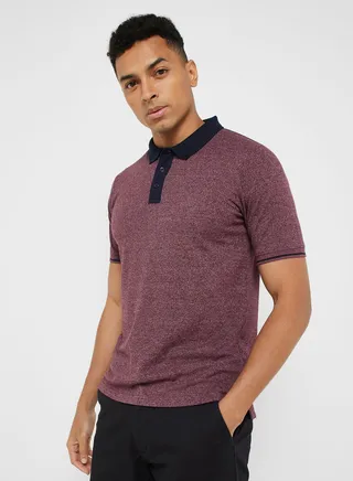 Contrast Collar Polo Shirt 