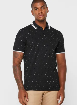 Micro Print Polo Shirt