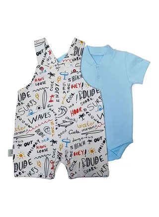 Baby Set - Half Sleeve Jumpsuit - 2 Pieces 
