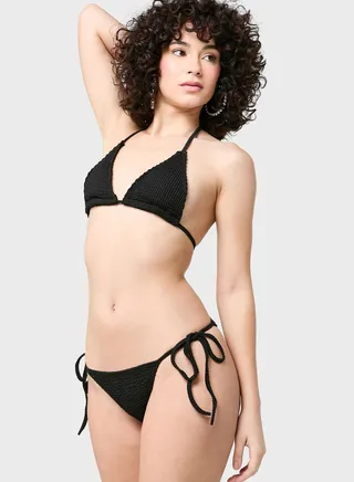 Halter Neck Bikini Top And Bottom Set 