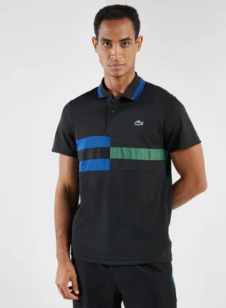 Color Block Striped Polo