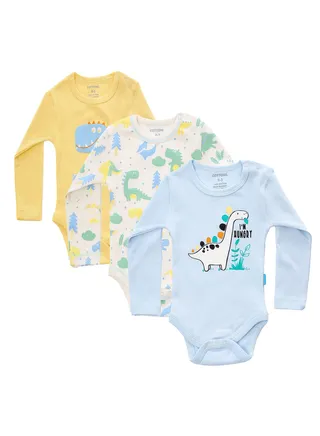 Bundle Of (3) Long Sleeves Snap Closure Bodysuit 