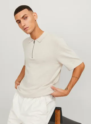 Regular Fit Zip Closure Polo 