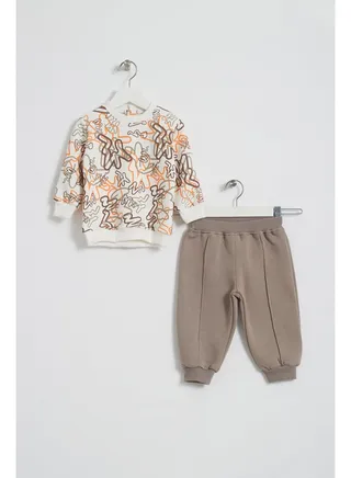 Baby Boys Printed Cotton Set Pants and T-shirt 