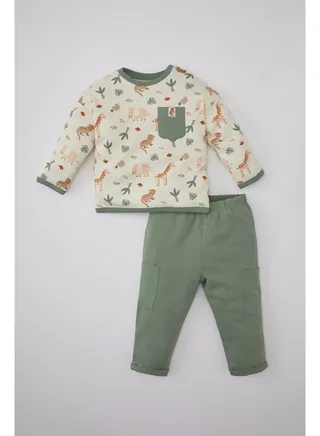 Babyboy New Born Regular Fit Baby Neck Long Sleeve Knitted Set - 2 Pieces 
