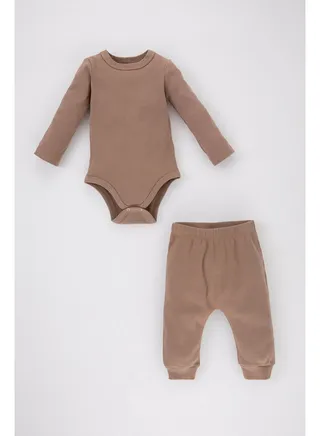 Babyboy New Born Regular Fit Bike Neck Long Sleeve Knitted Set - 2 Pieces 