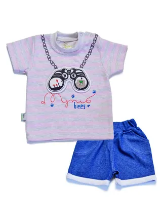 Discovery Baby set with Print T-Shirt And Shorts Pink 