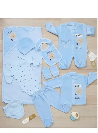 Newborn's Ten Winter Bear Face Hospital Set (Blue) 