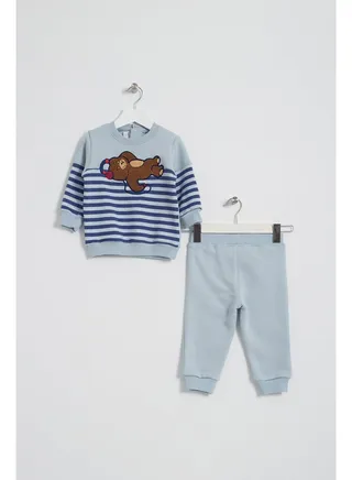 Baby Boys Printed Cotton Set Pants and T-shirt 