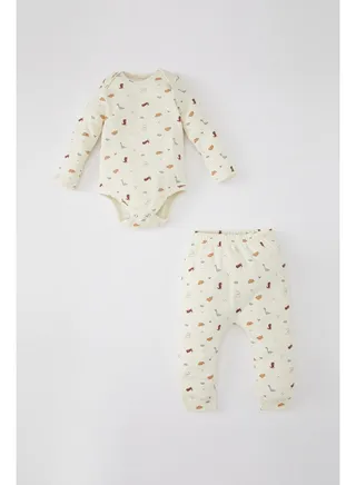 Babyboy Regular Fit Bike Neck Long Sleeve New Born Knitted Set -2 Pieces 