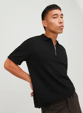 Regular Fit Zip Closure Polo