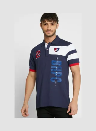 Color Block Collar Neck Polo T-Shirt For Men Multicolor 