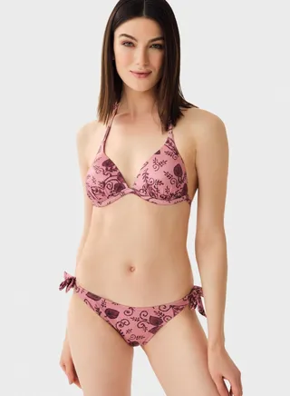 Halter Neck Printed Bikini Top 