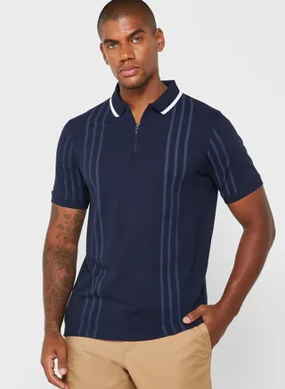 Zip Neck Polo Shirt 