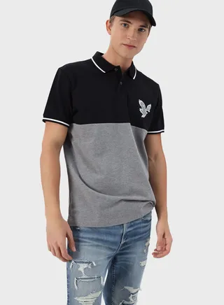 Color Block Pique Polo