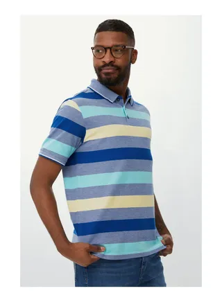 Pique Block Stripe Polo 