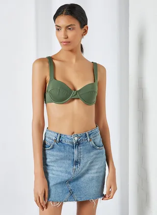Basic Bikini Top Khaki 
