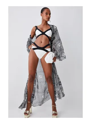 Bandage Colour Block Bikini Bottoms 