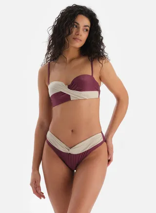 High Leg Color Block Bikini Bottom 