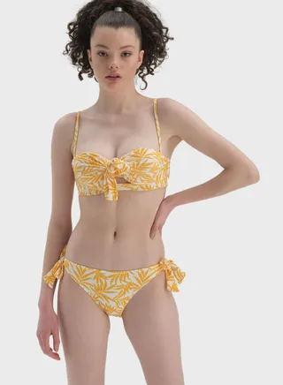 Printed Tie Detail Bikini Bottom 