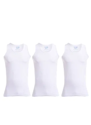 Bundle Of Three Breathable Cotton Undershirts - White 