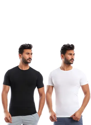 Bundle Of Two Round neck cotton Stretch For Men 