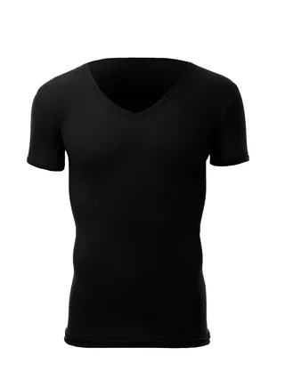 Cottonil - Neck Men Undershirts-Derby-V-BLack 