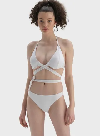 Halter Neck Cut Out Bikini Top 
