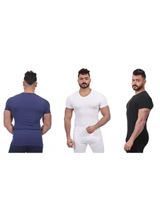Dice Pack of 3 DM180 T-shirt Lycra half sleeve Roqaya Crowe Pack 3 Navy-black-white 