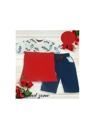 Two-piece set with a round neck and short sleeves T-shirt and shorts 
