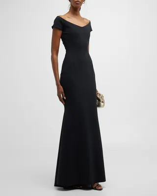 Vivietta Off-Shoulder A-Line Gown