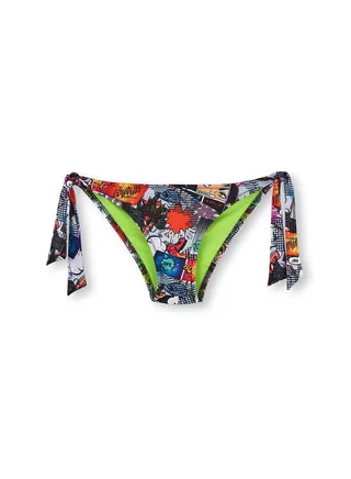Lace Detail Printed Bikini Bottom 