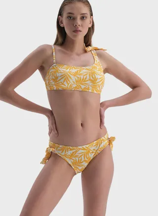 Printed Tie Detail Bikini Bottom 