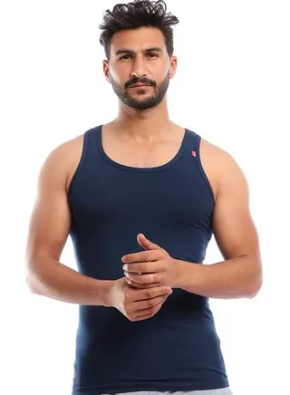 Stretch Sleeveless Undershirt Navy Blue 