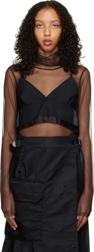 sacai Black Suiting Turtleneck